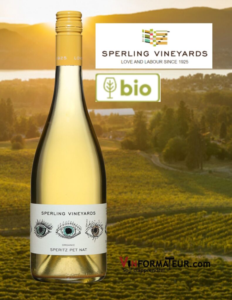 Bouteille de Sperling, Speritz Pet Nat, Colombie-Britannique, Vallée de l’Okanagan, vin Pet-Nat bio, 2021