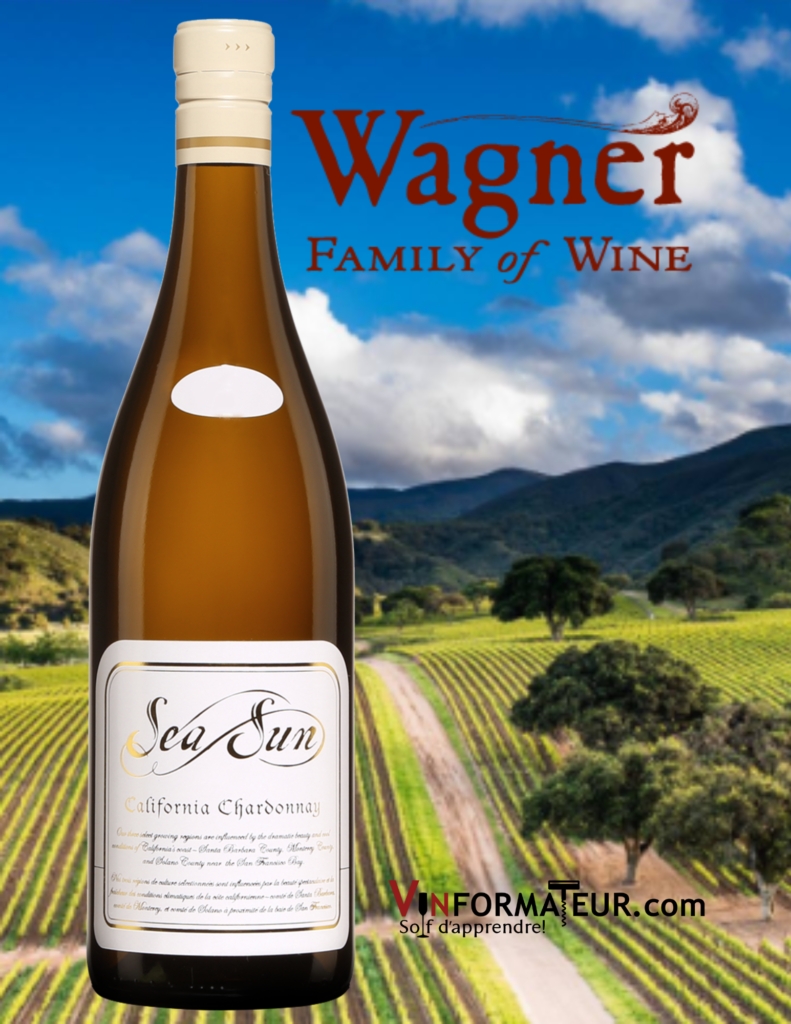 Bouteille de Sea Sun, Chardonnay, Californie, Wagner Family of Wines, vin blanc, 2018