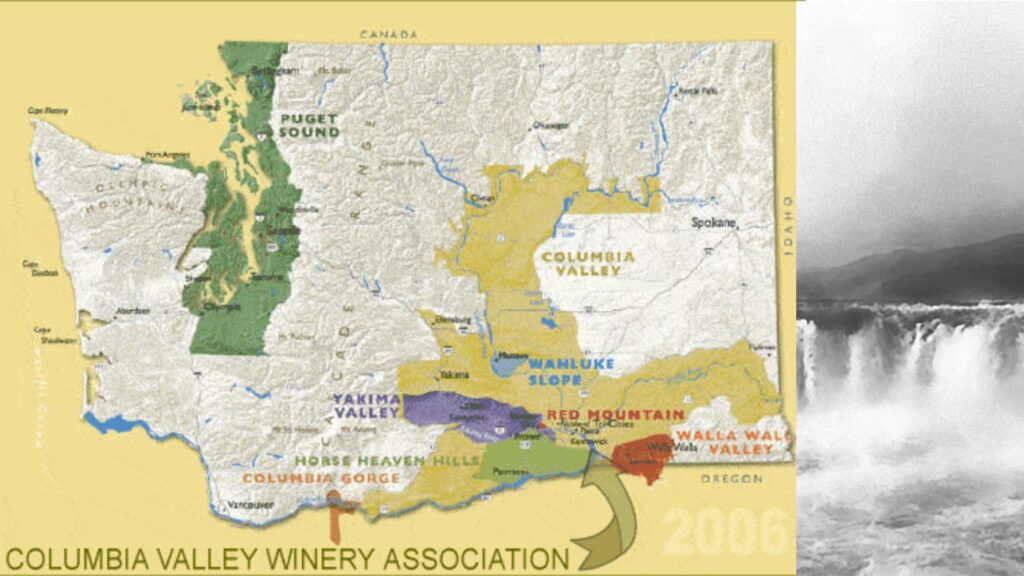 Carte viticole de Columbia Valley AVA