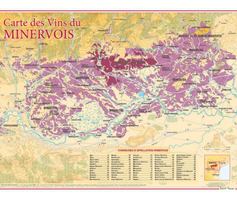 Carte viticole du Minervois