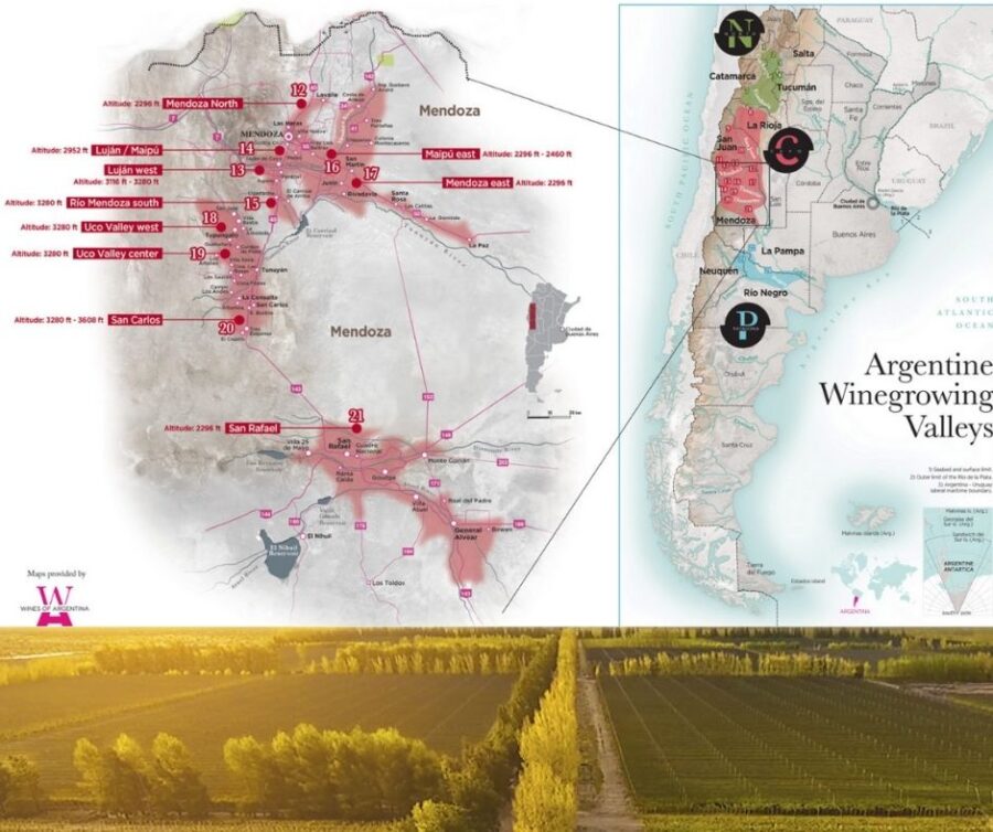 Carte viticole Argentine - Mendoza