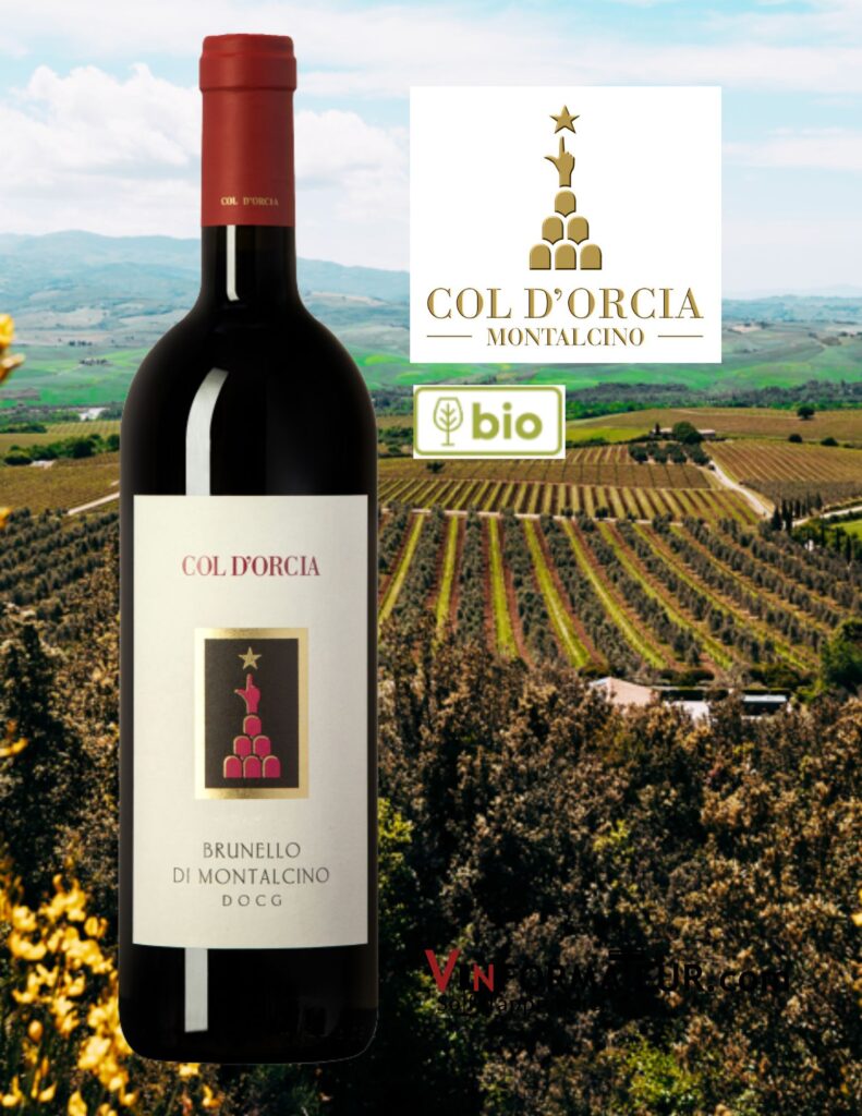 Bouteille de Col d’Orcia, Brunello di Montalcino DOCG, Italie, vin rouge bio, 2015