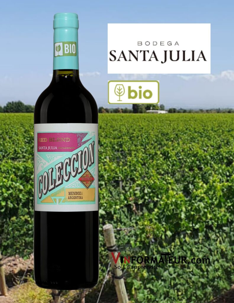 Bouteille de Coleccion, Red Blend, Santa Julia, Argentine, Mendoza, vin rouge bio, 2020