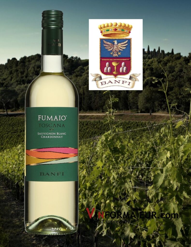 Bouteille de Fumaio, Sauvignon Blanc et Chardonnay, Italie, Toscane IGT, Banfi, vin blanc, 2021