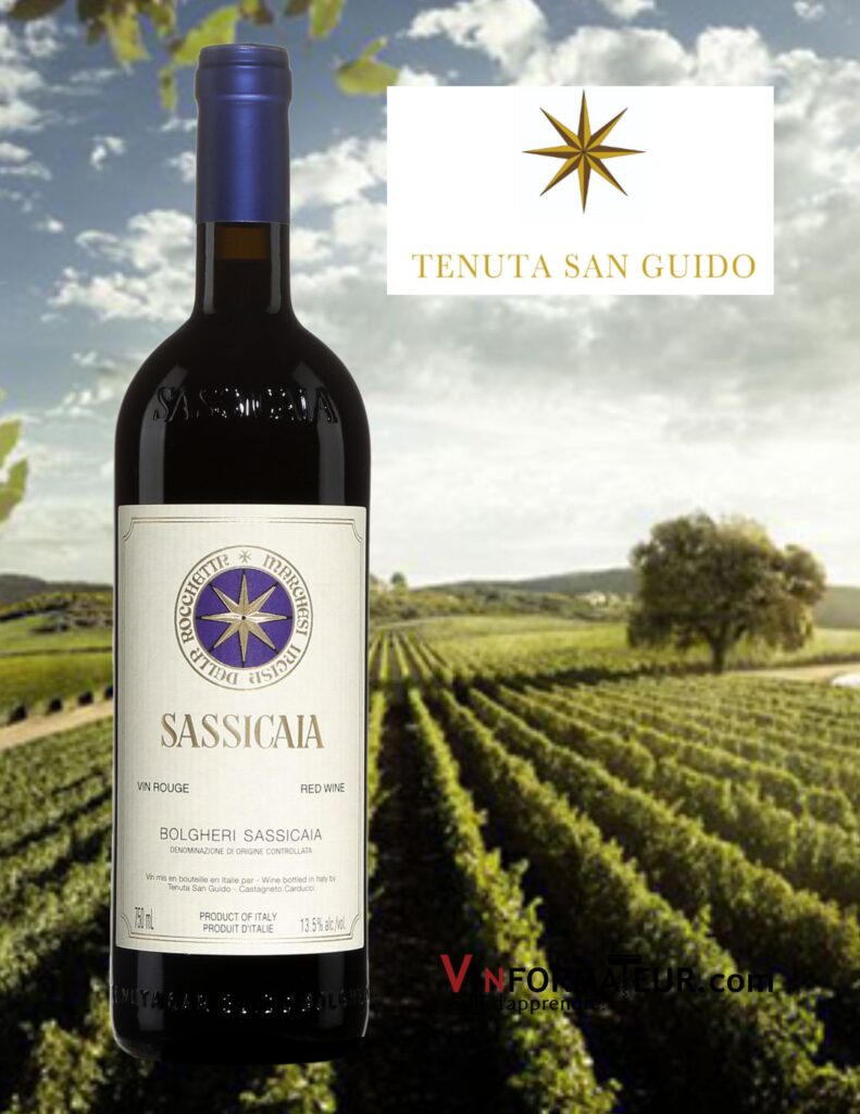 Bouteille de Tenuta San Guido, Sassicaia, Bolgheri Sassicaia DOC, vin rouge, 2019