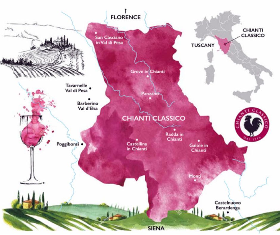 Carte viticole Chianti Classico
