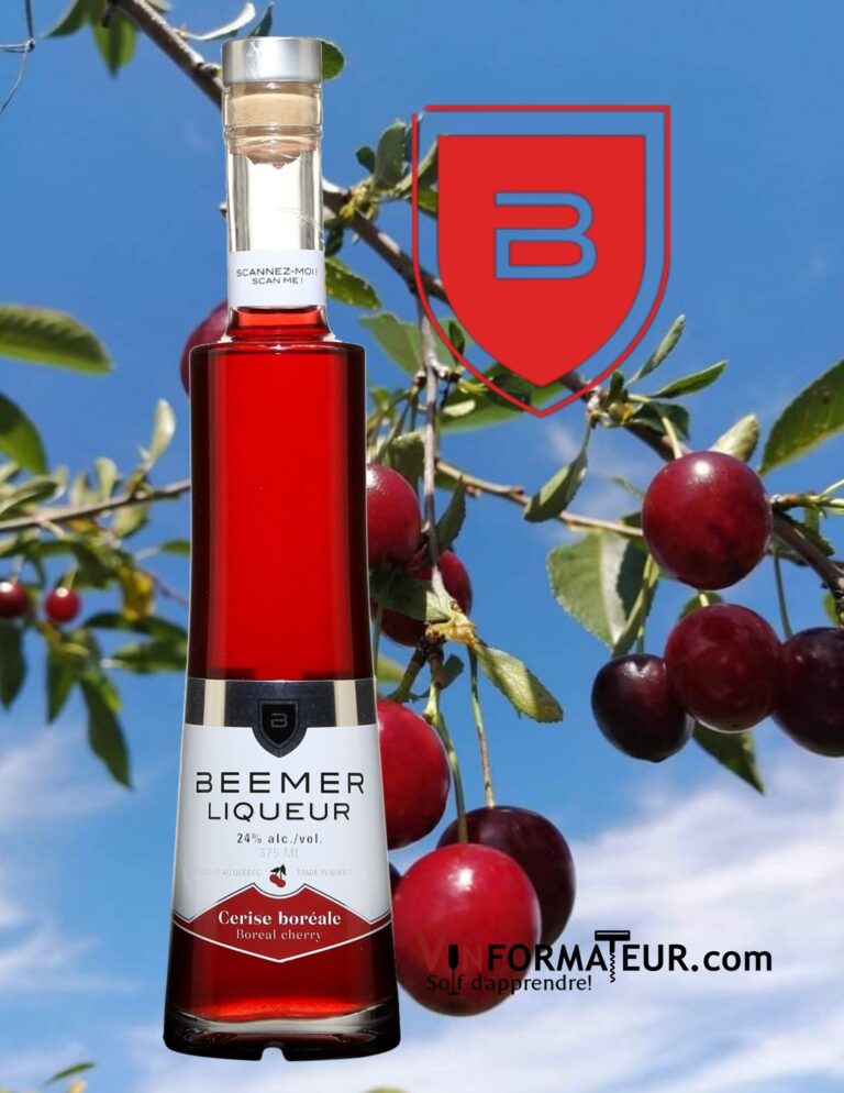 Bouteille de Beemer, liqueur de cerise boréale (du Québec), Distillerie Beemer