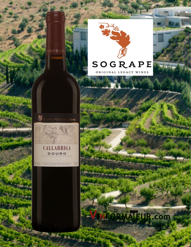 Callabriga, Casa Ferreirinha, Sogrape, Portugal, Douro DOC, vin rouge, 2019 bouteille