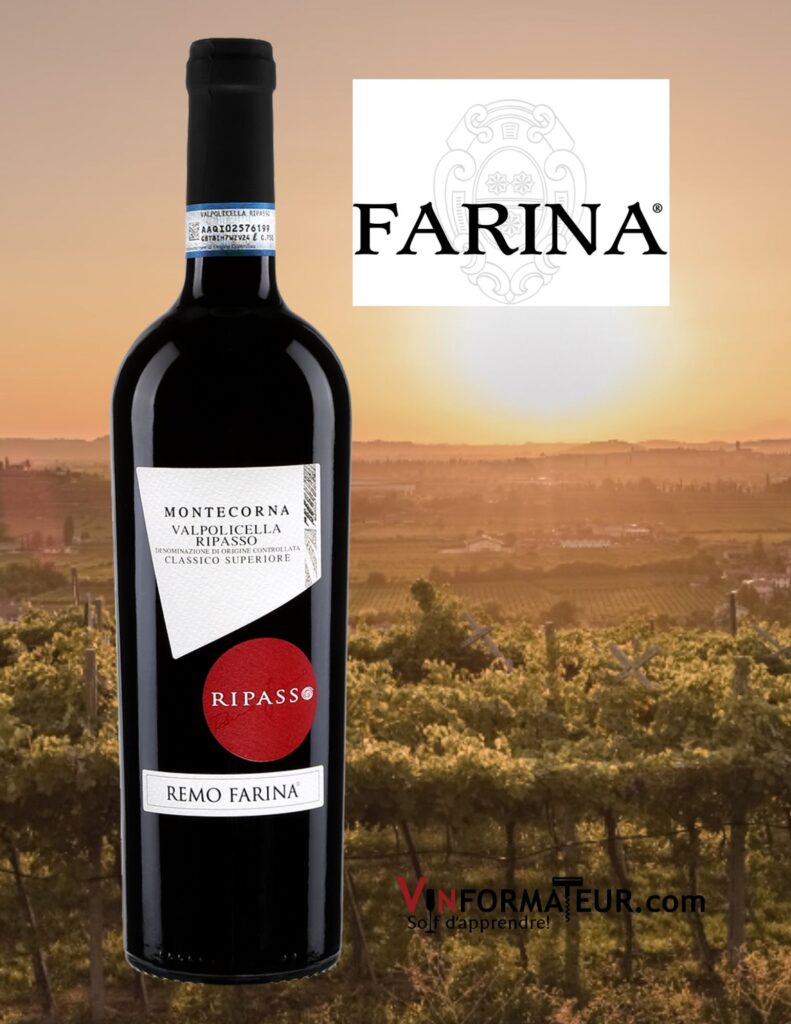 Remo Farina, Montecorna Ripasso, Valpolicella Classico Superiore, vin rouge, 2019 bouteille