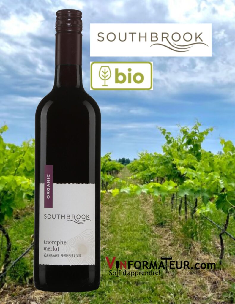 Southbrook Vineyards, triomphe Merlot, Ontario, VQA Péninsule du Niagara, vin rouge bio, 2018 bouteille