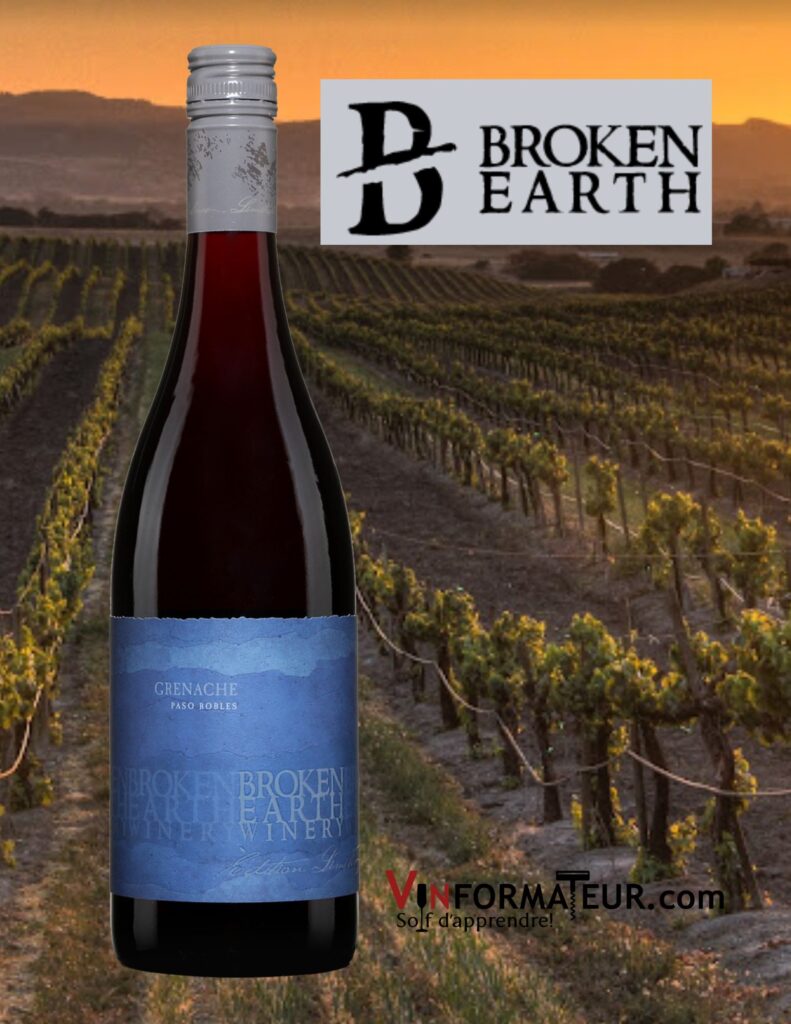 Broken Earth, Édition Limitée, Grenache, Californie, Paso Robles, vin rouge, 2017 bouteille