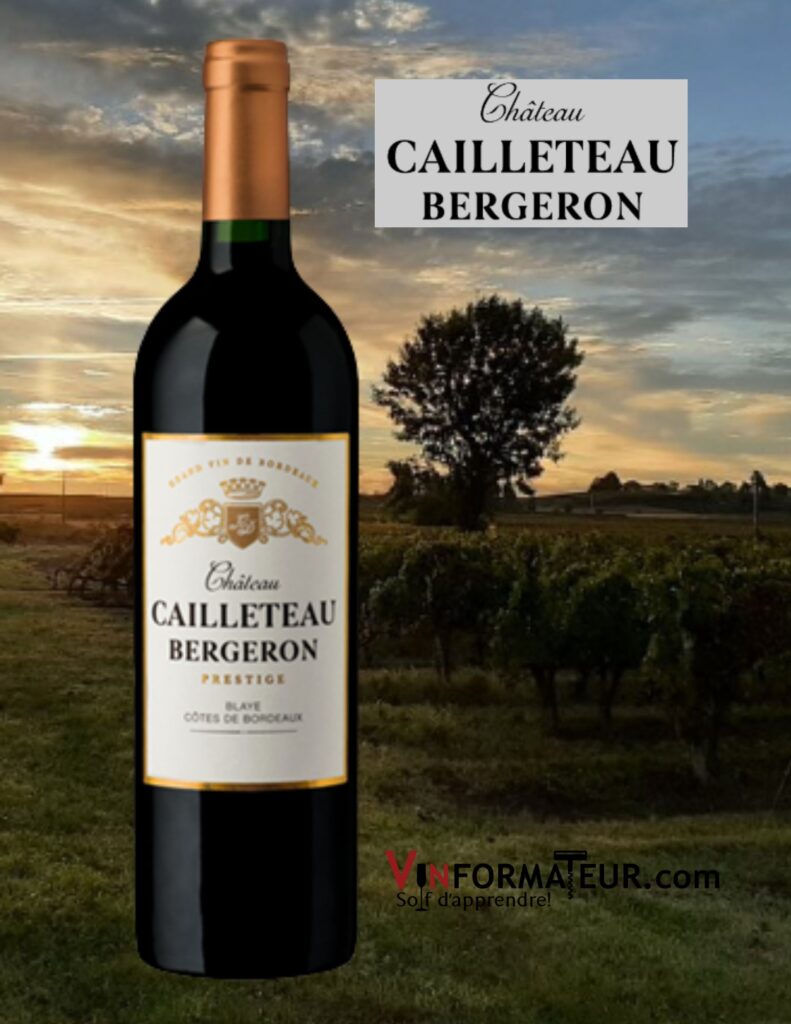 Prestige, Château Cailleteau Bergeron, Blaye Côtes de Bordeaux, vin rouge, 2019 bouteille