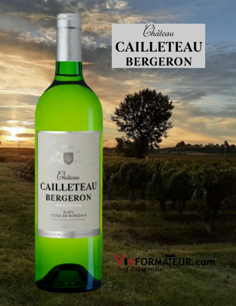 Prestige, Château Cailleteau Bergeron, Blaye Côtes de Bordeaux, vin blanc, 2021 bouteille