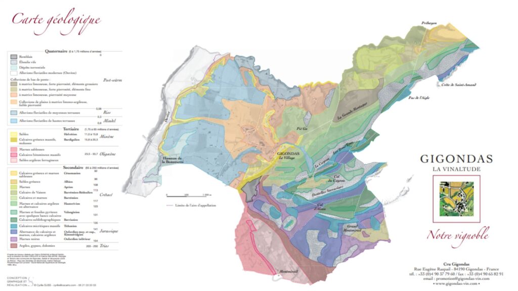 Carte géologique de l'AOC Gigondas