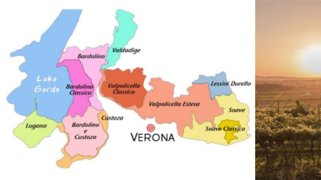 Carte viticole province de Vérone