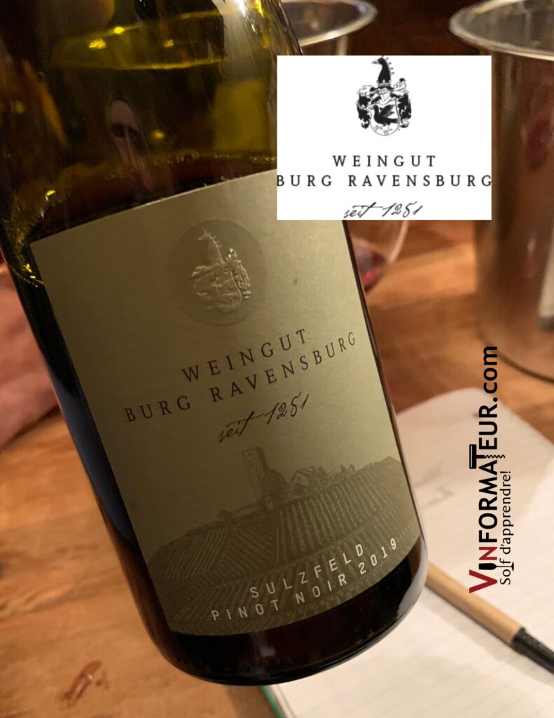 Weingut Burg Ravensburg, Pinot Noir, Allemagne, Baden, Sulzfeld, VDP Ortswein, vin rouge bio (biodynamie), 2019 bouteille