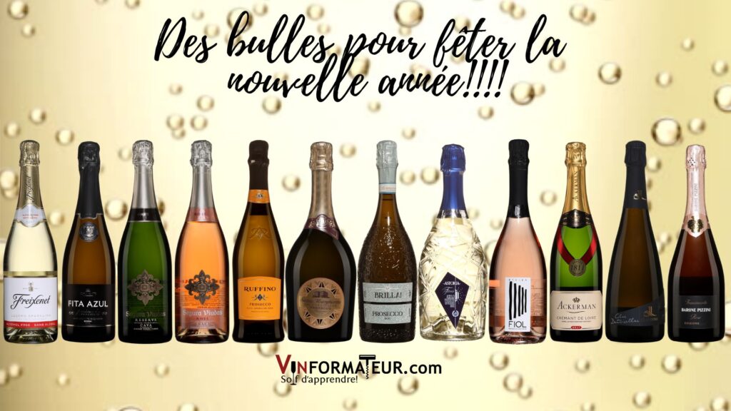 Un beau choix de bulles: Des cavas, espumante, proseccos, crémants et Franciacorta pour célébrer l'année 2023!! bouteilles