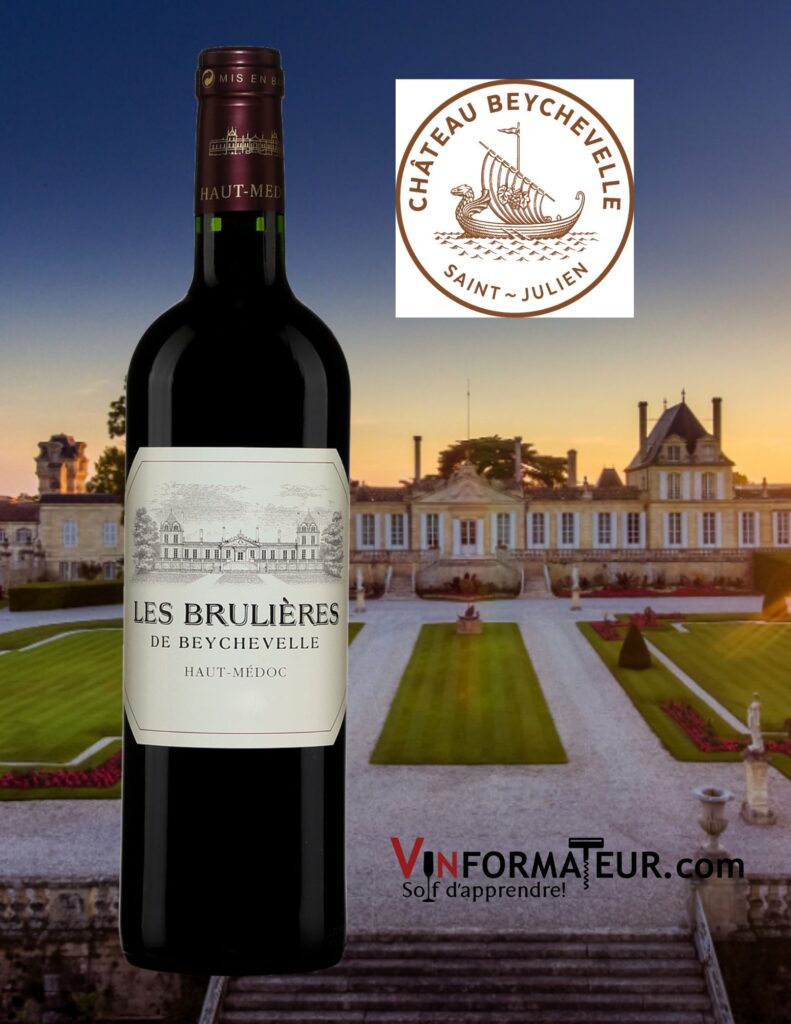 Brulieres de Beychevelle, France, Bordeaux, Haut Médoc, vin rouge, 2019 bouteille