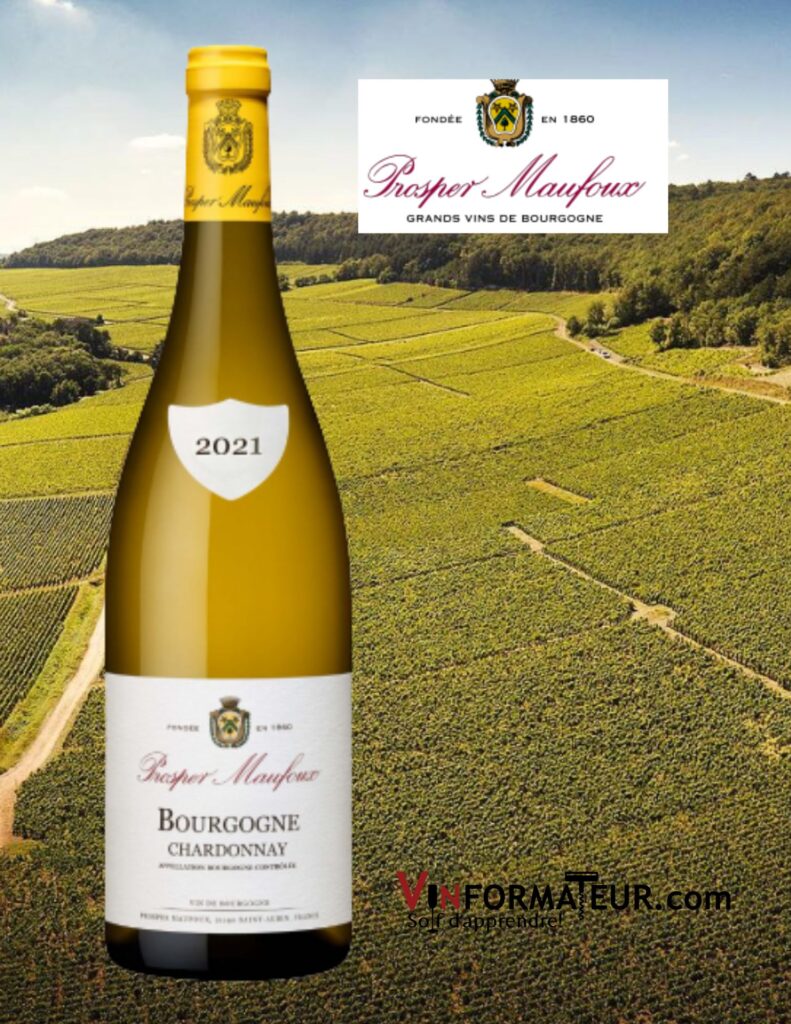 Chardonnay, Bourgogne, Prosper Maufoux, vin blanc, 2021 bouteille