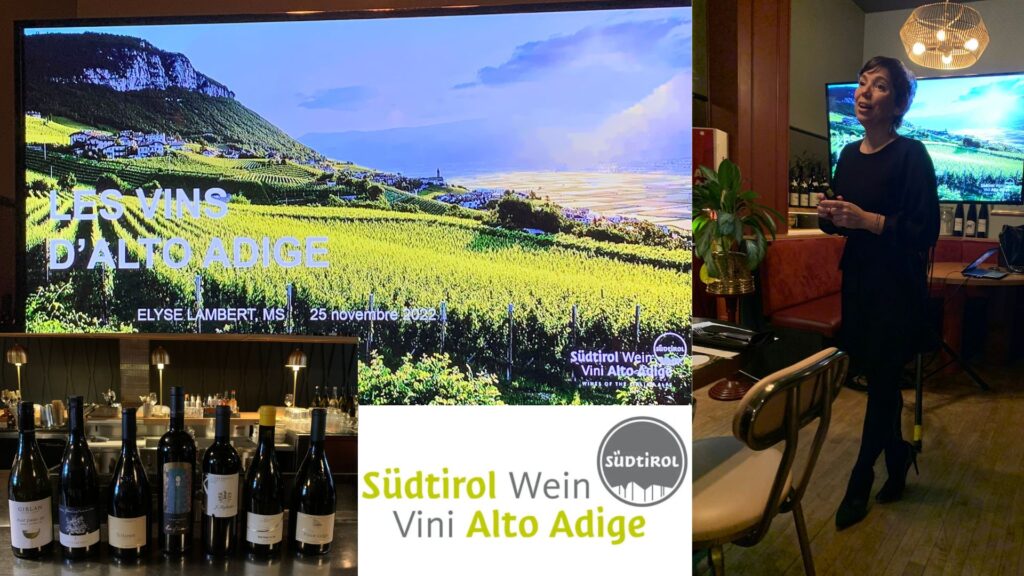 Présentation des vins d'Alto Adige par Elyse Lambert