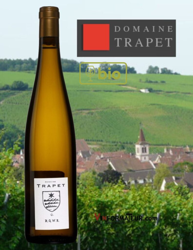 Gewurztraminer, Domaine Trapet, France Alsace, Riquewihr, vin blanc bio, 2020 bouteille