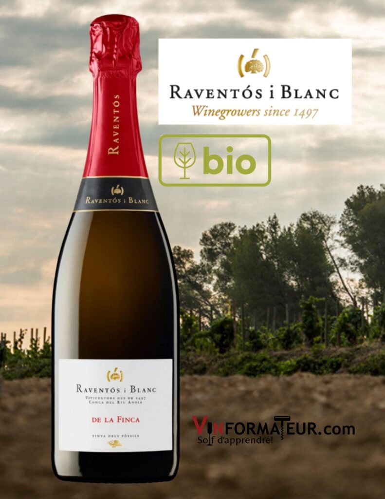 Raventos I Blanc, De la Finca Brut, Conca del Riu Anoia, Espagne, vin mousseux , Bio, 2019 bouteille