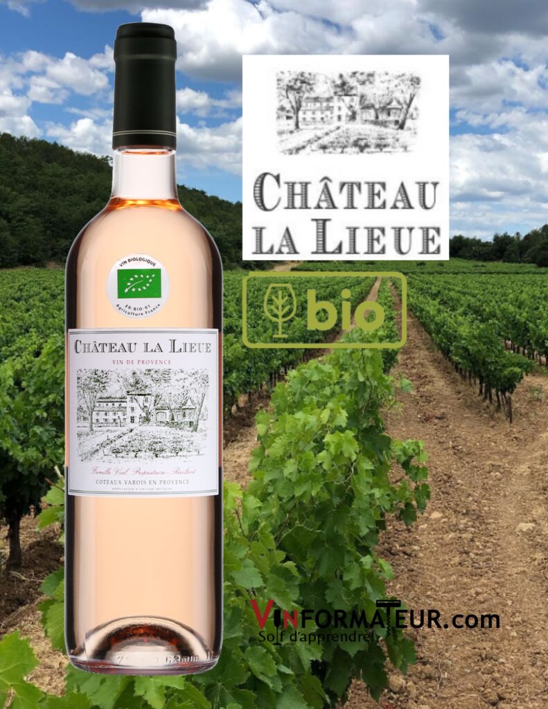Château La Lieue, Tradition, Coteaux Varois en Provence, vin rosé bio, 2021 bouteille