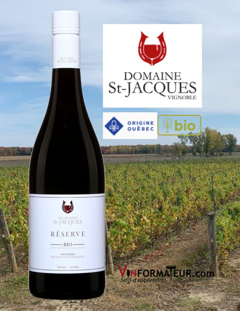 Domaine St-Jacques, Réserve, vin rouge bio, 2021 bouteille