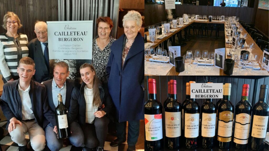 Dégustation des vins de Château Cailleteau Bergeron: famille Dartier 3 générations, vins dégustés