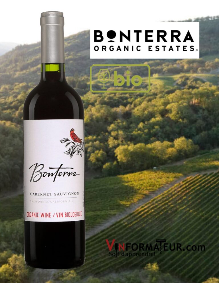 Cabernet-Sauvignon, Bonterra, Californie, vin de table rouge, 2019 bouteille