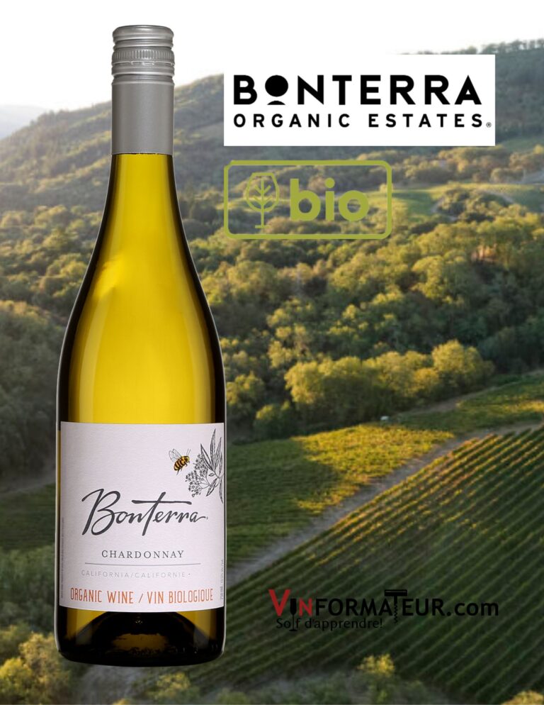 Bonterra, Chardonnay, Californie, North Coast, Mendocino, vin blanc bio, 2020 bouteille