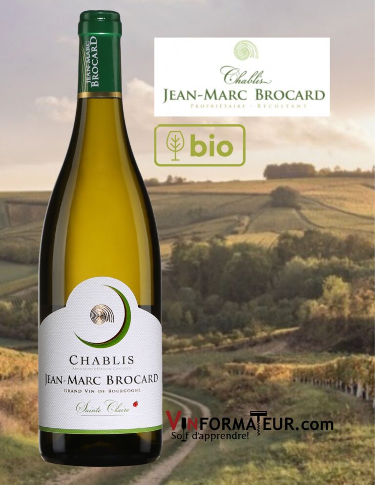 Jean-Marc Brocard, Chablis, Vieilles vignes de Sainte Claire, vin blanc bio/biodynamie, 2021 bouteille