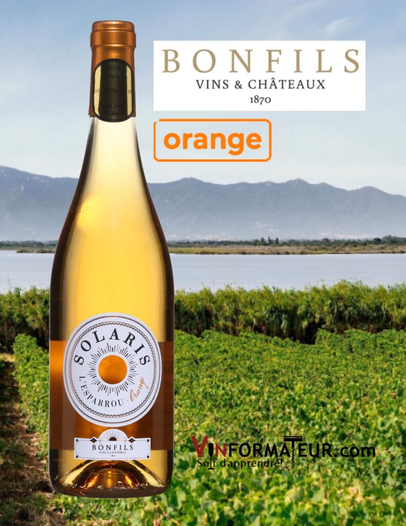 Solaris, L’Esparrou, Vignobles Bonfils, France, Languedoc-Roussillon, vin orange, 2021 bouteille vignoble