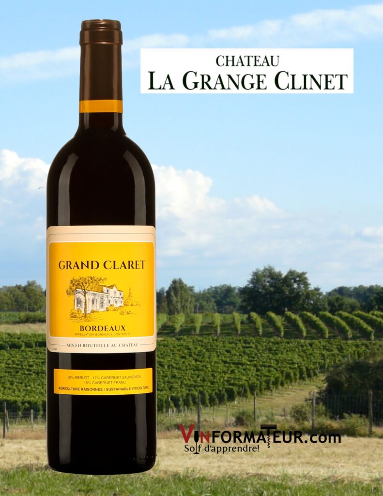 Grand Claret, Bordeaux, Premières Côtes de Bordeaux, Château La Grange Clinet, 17,95$ 2016 bouteille