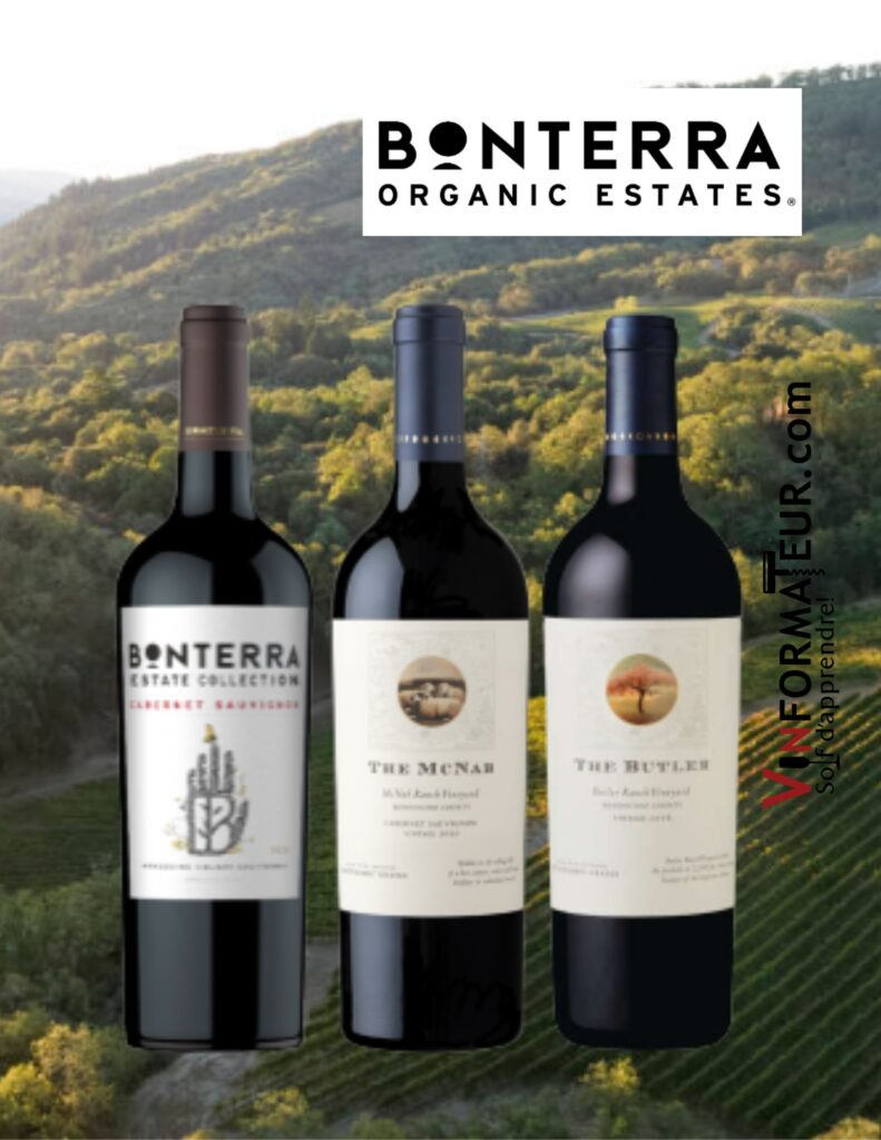 Bonterra Estate Collection, Cabernet-Sauvignon 2021, The McNab 2020, The Butler 2020 bouteilles