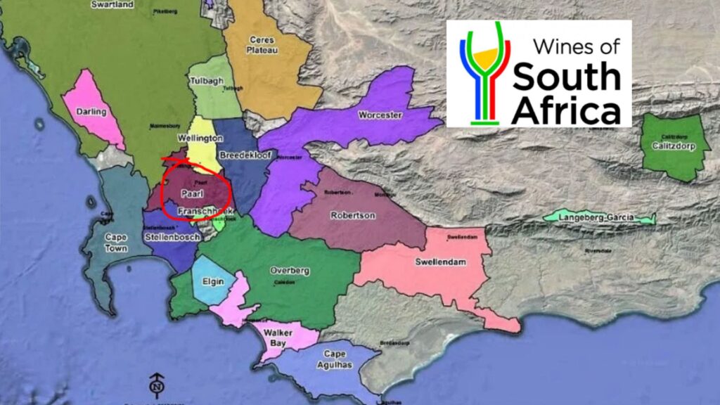 Carte viticole Afrique du Sud