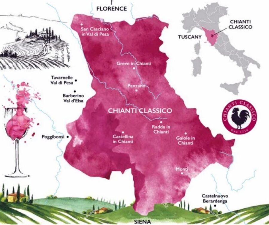 Carte viticole Chianti Classico