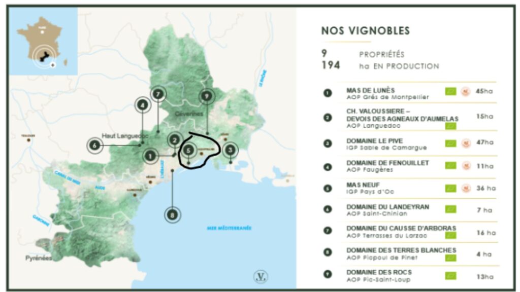 Carte viticole du Domaine JeanJean