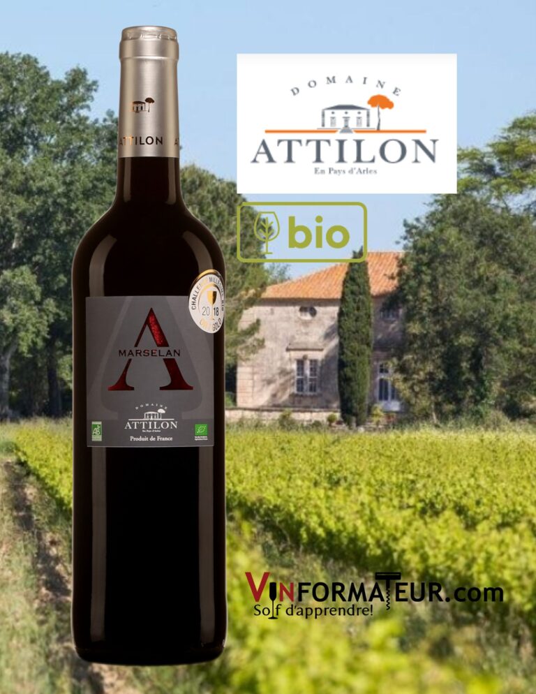 Marselan A, Domaine Attilon, France, Méditerranée IGP, vin de pays, vin rouge bio, 2020 bouteille