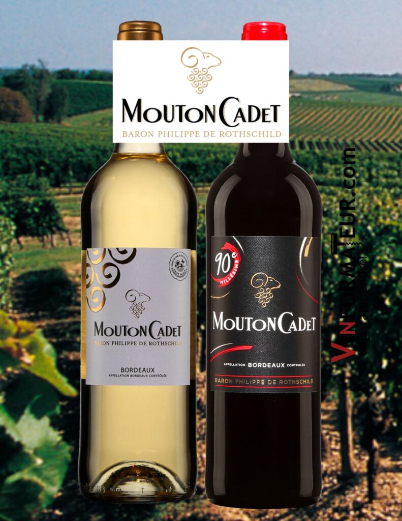 Mouton Cadet: Bordeaux, vin rouge, 2020, 90e millésime, Bordeaux, vin blanc, 2022. Des valeurs sûres à prix fort raisonnables! bouteilles