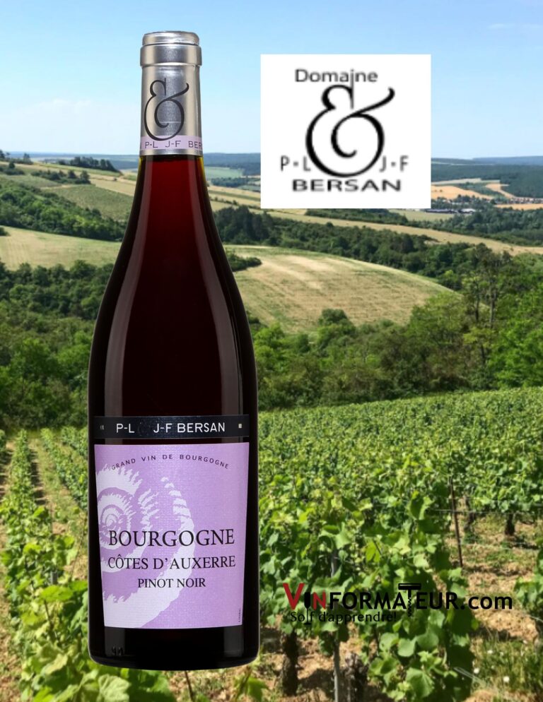 Pinot Noir, Côtes d’Auxerre, Bourgogne, P-L & J-F Bersan, vin rouge, 2019