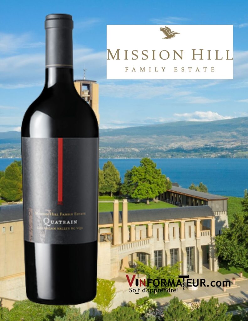 Mission Hill, Quatrain, Vallée de l’Okanagan, vin rouge bio, 2018 bouteille