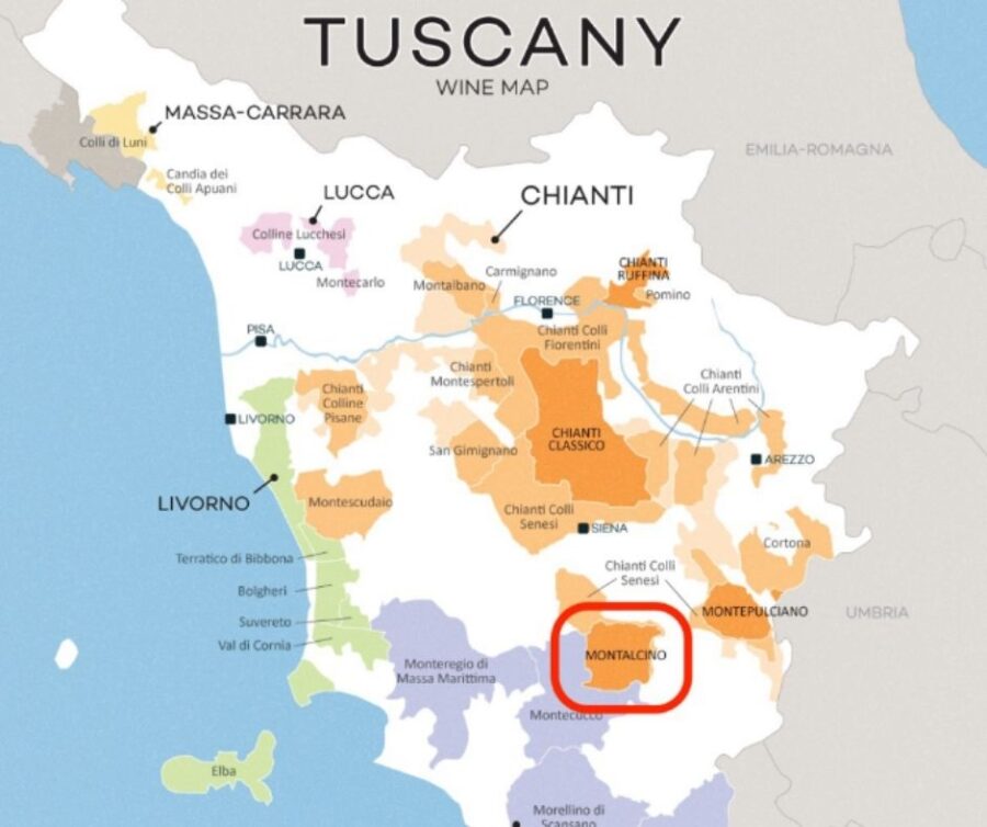 Carte viticole Toscane