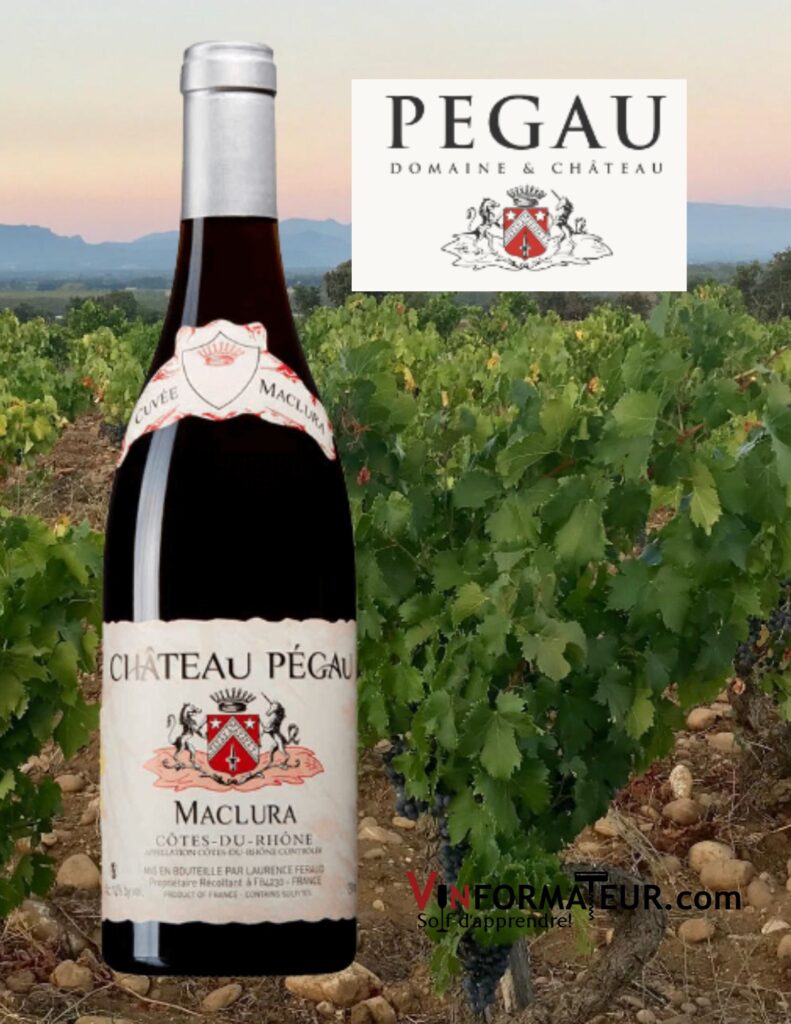Château Pegau, cuvée Maclura, Côtes-du-Rhône, vin rouge, 2020 bouteille