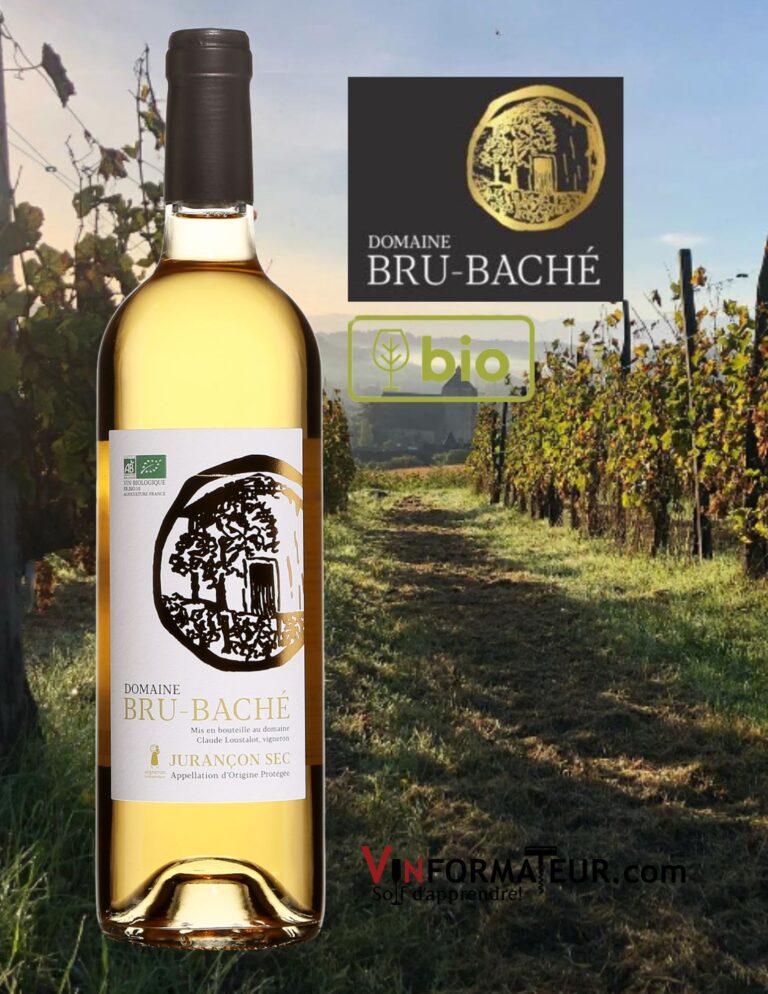 Domaine Bru-Baché, Jurançon sec, Sud-Ouest, vin blanc bio, 2020 bouteille