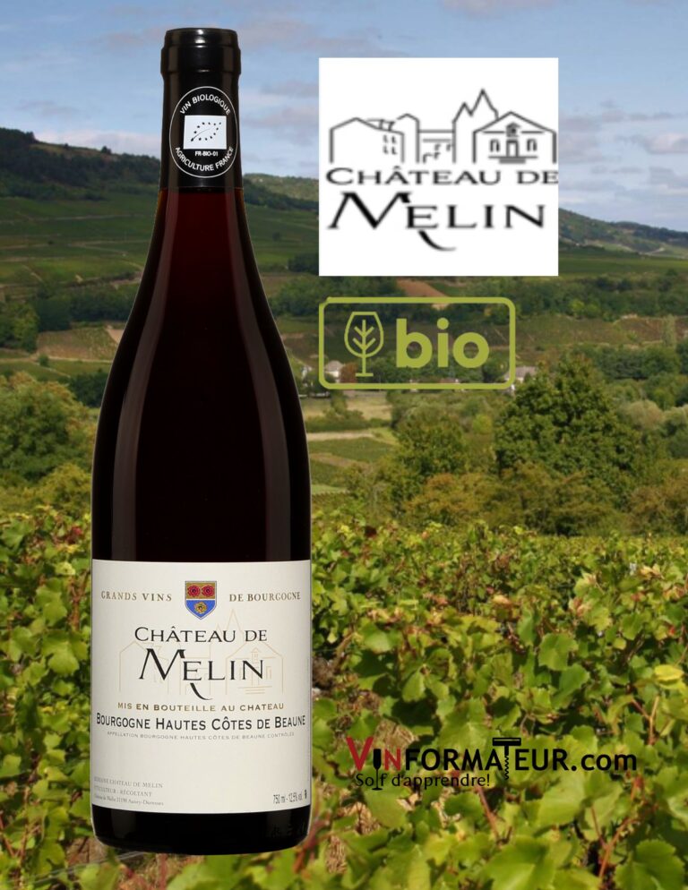 Château de Melin, Bourgogne Hautes Côtes de Beaune, vin rouge bio, 2020 bouteille