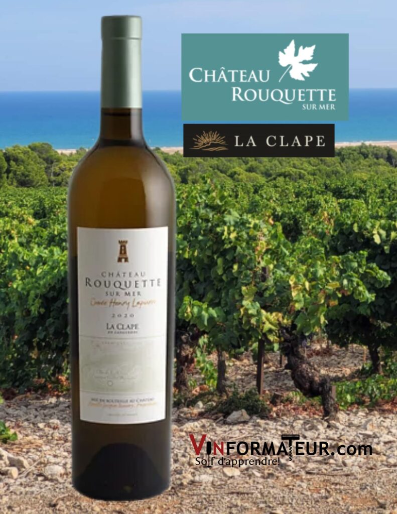 Château Rouquette sur Mer, Cuvée Henry Lapierre, Languedoc-Roussillon, La Clape AOC, vin blanc, 2021 bouteille