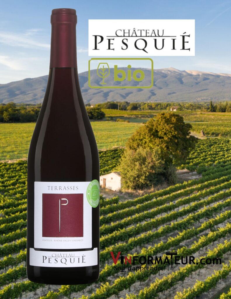Terrasses, Château Pesquié, AOC Ventoux, vin rouge bio, 2020 bouteille