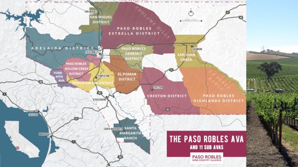 AVA Paso Robles - carte viticole