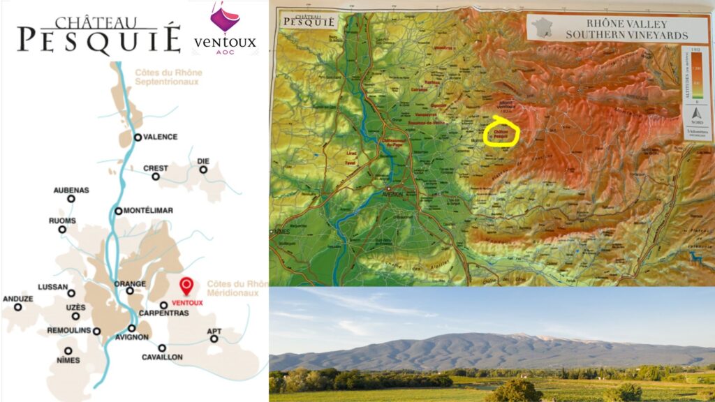 Carte viticole AOC Ventoux